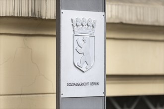 Emblem in the entrance area of the Berlin Social Court in Berlin, 08/04/2024