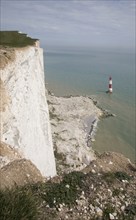 Lighthouse at Beachy Head, Sussex, England, United Kingdom, Europe