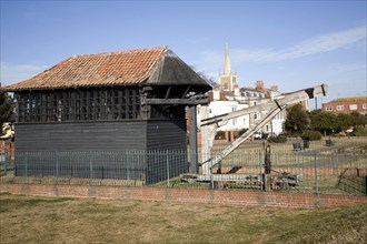 Treadmill crane, Harwich, Essex, England, United Kingdom, Europe