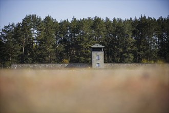 View of a watchtower at the Sachsenhausen concentration camp memorial. Oranienburg, 23.04.2024