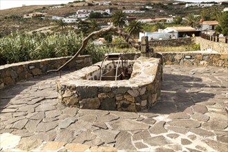 Historic traditional water wheel irrigation system, Betancuria, Fuerteventura, Canary Islands,