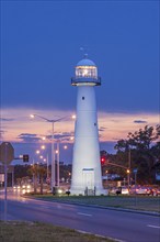 Biloxi Lighthouse on Highway 90 on the Gulf of Mexico in Biloxi, Mississippi, USA, North America