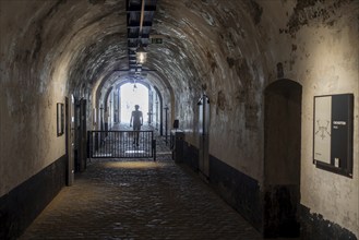 Hallway inside Fort van Liezele, museum about fortresses of the fortified area of Antwerp,