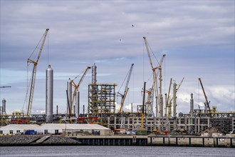 New building, construction site, of a bio-refinery of the Finnish oil company Neste, here, among