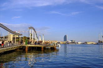 Rambla de Mar at the harbour, Barcelona, Catalonia, Spain, Europe