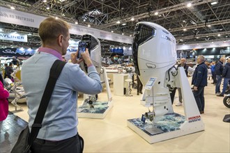 Small motorboats, inflatable boats, boat drives, outboard motors, at BOOT 2024, the world's largest