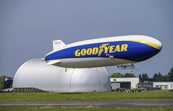 The Zeppelin NT, newly stationed at Essen/Mülheim Airport, undertakes sightseeing flights over the