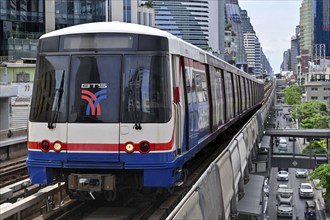 BTS Skytrain passenger train, Bangkok, Thailand, Asia