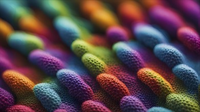 Nano material inspired by gecko feet with intricate patterns and vibrant colors representing