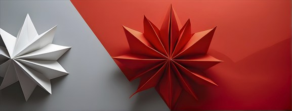 Abstract origami wallpaper illustration, AI generated