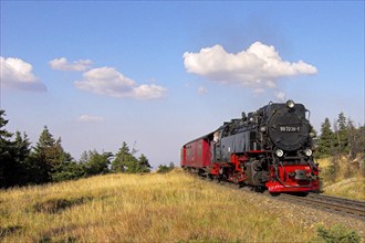 HSB, Harz narrow-gauge railway, locomotive, steam engine, smoke, HSB railway, Brockenbahn, Harz,