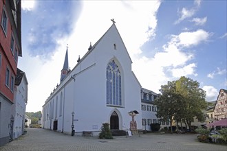 Town church of St Sebastian built 14th century, Bischofsplatz, Old Town, Limburg, Hesse, Germany,