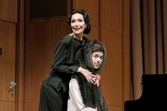 Katja Weitzenböck as Maria Callas at the photo rehearsal for Meisterklasse at the Komödie am