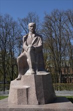 Rainis Monument in Espanade Park, commemorating the Latvian poet and politician Janis Pliekšans,