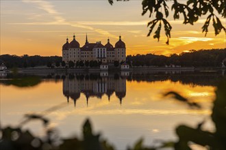 The moated castle, also known as a film set, lies in the middle of a lake and is a popular