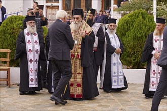 Archbishop Amphilochios, Federal President Frank-Walter Steinmeier, politician is received by