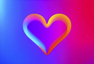 Minimalist heart shape pulsing with vibrant colors, softly expanding and contracting to evoke