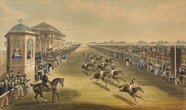 Doncaster Race for the Great St Legder Stakes, famous horse race in England, 1839, Historical,