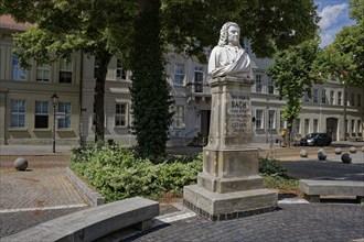 Bach monument by sculptor Heinrich Pohlmann, monument to Johann Sebastian Bach, musician and