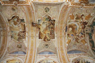 Fresco cycle, ceiling frescoes, interior of the Cistercian abbey church Fürstenfeld in