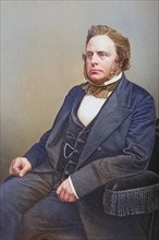 John Bright, 1811-1889, British statesman and orator. Painted by DJPound after a photograph by J.