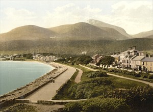 Newcastle, County Down, Ireland, Historic, digitally restored reproduction from a 19th century