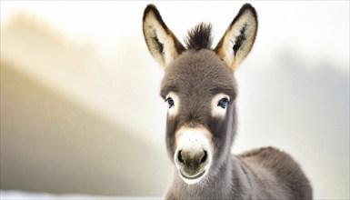 Young donkey, foal, 2 weeks old, portrait