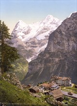 Mürren, Hotel des Alps, Bernese Oberland, Switzerland, Historic, digitally restored reproduction