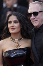 Cannes, France, 18.5.2024: Salma Hayek and Francois-Henri Pinault at the premiere of Emilia Perez