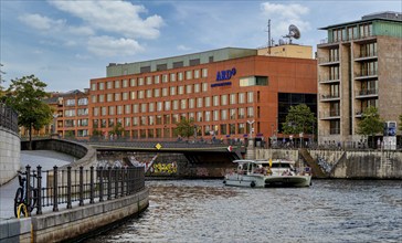 The ARD capital city office on the banks of the Spree in Berlin's government district, Berlin,