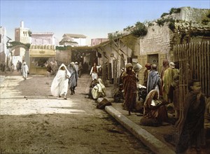 Marr Street, Tunis, Tunisia, c. 1895, Historic, digitally restored reproduction from a 19th century