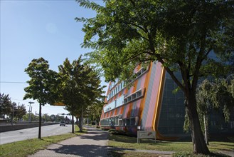 Colourful roof façade, Experimental Factory, Magdeburg, Saxony-Anhalt, Germany, Europe