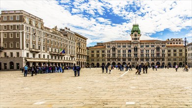 Piazza Unità d'Italia in the heart of the city, surrounded on three sides by magnificent