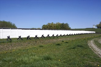 Hötensleben border memorial, former GDR border fortifications in Hoetensleben, today the state