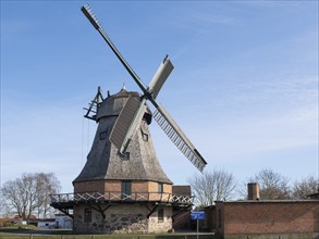 Town windmill, Galerie-Holländer, Malchow, island town, Mecklenburg Lake District, Mecklenburg,