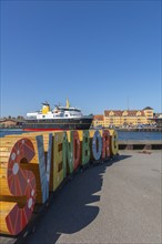 Maritime Svendborg, Frederiksø, Frederiks Island in the harbour, colourful lettering, old