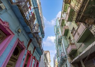 Scenic colorful Old Havana streets in historic city center of Havana Vieja near Paseo El Prado and