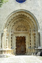 Tympanum of Notre Dame de Ganagobie church, Alpes-de-Haute-Provence, Provence-Alpes-Côte d'Azur,