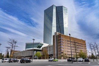 Building of the European Central Bank, ECB, in Frankfurt am Main, Skyline, Hesse, Germany, Europe