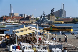 Pier, shore at Nordre Toldbod, restaurant, terrace Seaside Toldboden, harbour, at Langelinie Park,