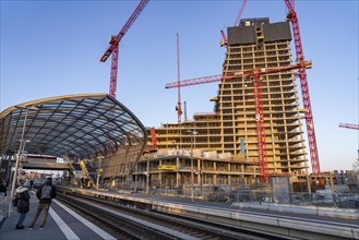 Shell of the Elbtower construction project, the architectural completion of Hafencity Hamburg, in