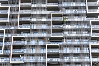 Modern residential neighbourhood along Toulouser Allee, high-rise buildings with flats and offices,