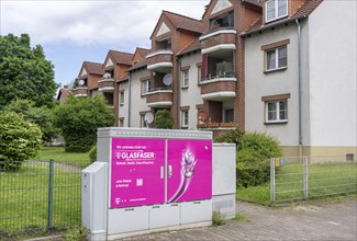 Distribution box for fibre optic technology, fast Internet, from Deutsche Telekom, in a residential