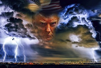 Symbolic image, Donald Trump, re-election, USA, politics, anger, flag, announcements, vendetta,