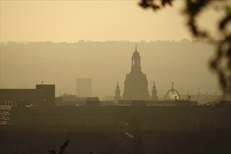 View of the Church of Our Lady Dresden, Autumn, Dresden, Saxony, Germany, Europe