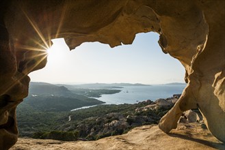 Bizarre granite rocks, Roccia dell Orso, sunset, Capo d'Orso, Palau, Costa Smeralda, Sardinia,