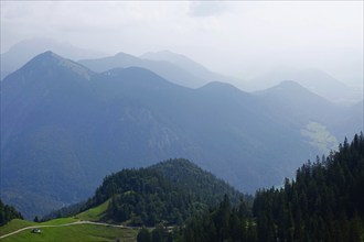 Mountain world at Walchensee, end of August, Bavaria, Germany, Europe