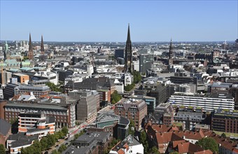 Europe, Germany, Hanseatic City of Hamburg, St. Pauli, View of City, View from Michel to City,