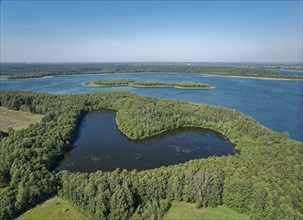 Aerial view of Lake Wigry in the Wigry National Park in northern Poland. Krusznik, Podlaskie,