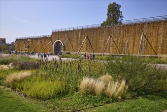 Graduation house, salt works with park under a cloudless blue sky in Bad Salzuflen, Lippe district,